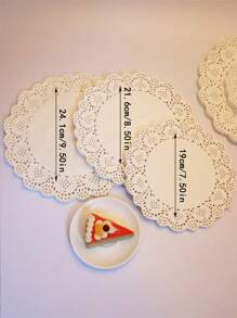 100pcs Anti-Grease Hollow Out Lace Fruit Plate Oil-Proof Paper Mat For Fried Foods Air Fryer Kitchen Air Fryer Liners Air Fryer Paper Airfryer Air Frier - White - View 3