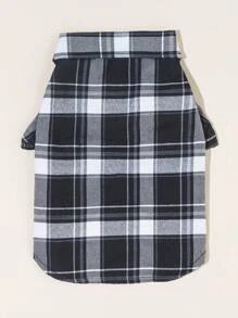 1pc Red Bow Tie & Black White Plaid Pet Shirt Set, Suitable For Indoor/Outdoor Wedding Outfit For Cats & Dogs