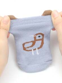 3 Pairs Cartoon Printed Anti-Slip Socks, Cute Animal Floor Socks For Trampoline Park, Suitable For All Seasons - Multicolor - View 3