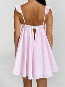 Embrace Effortless Elegance With Our Women Slip Dress: Lovely Sleeveless Backless Floral/Solid A-Line Mini Dress For Summer Parties  Casual Outings