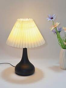 1 pièce Lampe de table plissée à LED rétro nordique, lumière chaude, contrôle par bouton, alimentée par USB, idéale pour la lecture, l'ambiance de café, la décoration de la chambre à coucher et du salon, cadeau idéal pour les amies