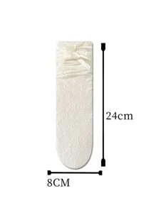 1/3/6 双女士蕾丝边蝴蝶结渔网袜，透明镂空及膝袜，适合夏季 - 彩色 - 查看 8