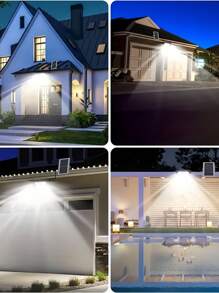 1pc ABS Material Wireless Outdoor Waterproof Photosensitive Remote Control Timed LED Solar Floodlight, Suitable For Garden, Home, Courtyard, Plaza, Road, Park, Outdoor Construction, Emergency Repair Lighting (Small Size With 18650-800mAh Battery, Medium Size With 18650-1200mAh Battery, Large Size With Dual 18650-1200mAh Batteries) - Multicolor - View 3