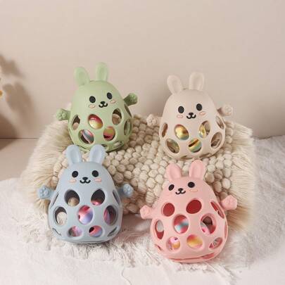 ألعاب تسنين للرضع، قضمة أرنب من السليكون لتدريب الرضع على المضغ