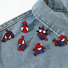 Disney 1/6 szt. Zestaw broszek z postaciami z kreskówek Spersonalizowany do góry nogami Spider-Man Emalia Pin Plecak Odzież Biżuteria Metalowa odznaka Akcesoria Prezenty dla przyjaciół