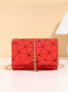 1 件女孩时尚流苏金属翻盖斜挎包、单肩包、零钱包，适合日常、派对、通勤，理想的礼物