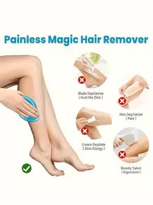 1 件水滴形水晶魔法无痛脱毛器、皮肤去角质和脱毛工具、可水洗纳米脱毛工具、脱毛器、物理脱毛器，用于光滑皮肤、理发沙龙美容旅行必需品的美发产品和配件 - 彩色 - 查看 8