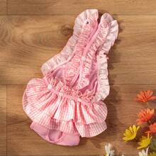 BJAYPET 1pc宠物生理裤夏季可爱裙式生理裤狗狗经期卫生裤防骚扰裤小型犬生理裤 - 淺粉色 - 查看 15