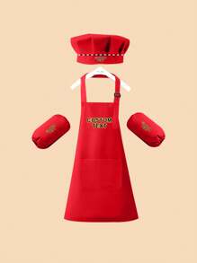 Bộ 3 món mũ đầu bếp, tạp dề và tay áo cá nhân hóa cho bé sơ sinh/trẻ nhỏ, trang phục đầu bếp dễ thương cho bé trai/bé gái, thích hợp cho tiệc tùng, nhà bếp, làm quà tặng, phụ kiện tóc cho trẻ em. - Nhiều màu - Xem 13