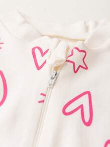 BEBE FOFUXO Baby Jumpsuit Without Feet With Zipper Suede Print (NB/S/M/L/1) - 香檳色 - 查看 2