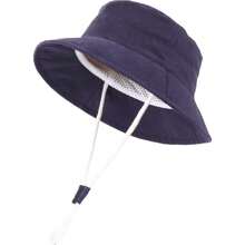 Infant Sun Hat, Toddler Summer Sun Protection Hat, Baby Boy Hat, Beach Hat, Wide Brim Bucket Hat, Baby Girl Hat, Adjustable Children Cap - 純色短沿盆帽 - 查看 48