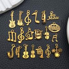 40/200pcs Bulk Musical Note Charms Music Symbol Vintage Elegant Chic Instrument Charms For Earring Necklace Craft Jewelry Making Finding DIY