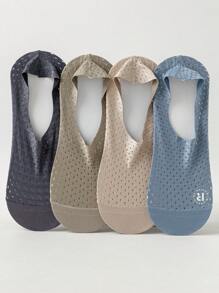 3/6 Pairs Men's Breathable Mesh Silicone Anti-Slip Summer Casual Boat Socks, Thin Invisible Socks, Versatile For Spring&Autumn