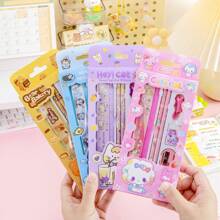 1 pieza Estuche para lápices con inspiración animal, que cumple con múltiples necesidades, set de 6 piezas de artículos de papelería como regalo, artículos de papelería portátiles