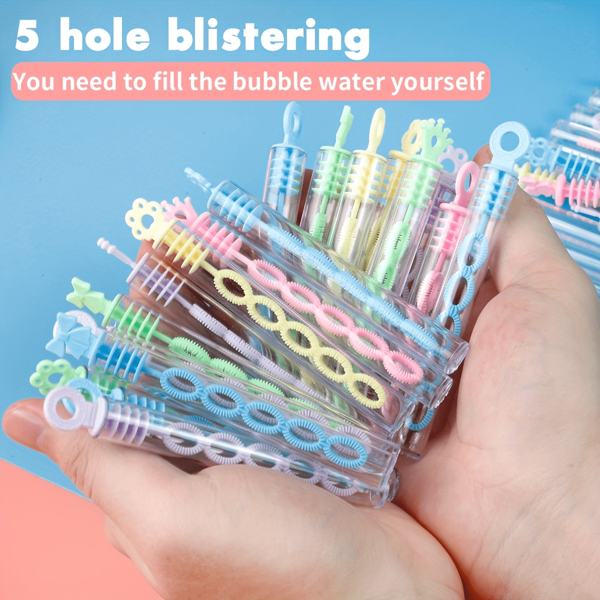 Set da 20 pezzi Mini bacchette per bolle - Bacchette colorate per bolle per feste, eventi, celebrazioni - Giocattoli di plastica per soffiare bolle, nessuna soluzione necessaria - a forma di zampa di gatto, corona, fiocco, ciambella, fiocco di neve