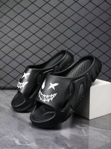 Men's Outdoor Casual Striped Gym Sports Slide Sandals - Black - View 4