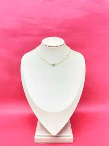 Choker Necklace, Thin Chain, Women's Cord, Heart Pigment, 18k Gold Plated, 925 Silver. - 金色 - 查看 4