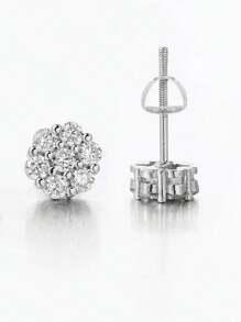 Illusory 1 Paar Blumen Spirale Kupfer Strass Ohrstecker, Hip-Hop Straßen Stil Ohrringe