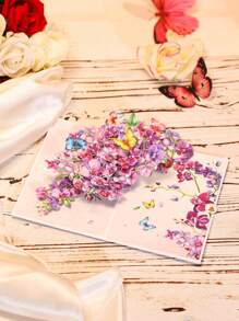 1 Pop-Up Greeting Card, Tulips, Poinsettia Flowers, Magnolia, Orchids, Apple Blossoms, Small Daisies, Suitable For Valentine's Day, Mother's Day, Birthdays, Anniversaries. Surprise Gift For Friends, Gift For Lovers, Gift For Girlfriend, Gift For Mother, Birthday Card, Flower Card
