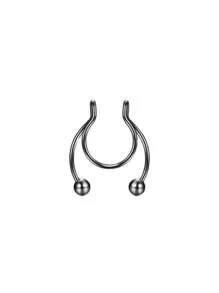 1/2 chiếc khuyên mũi giả bằng thép không gỉ kiểu Punk, thiết kế kẹp, không cần xỏ lỗ, quà tặng trang sức xỏ khuyên cơ thể - Nhiều màu - Xem 9