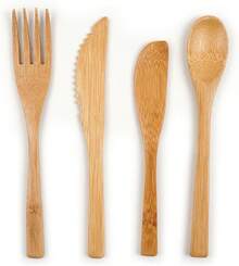 RSVP International Bamboo Kitchen Collection, Knife, Fork And Spoon Set