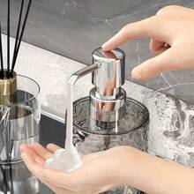 1 件豪华泡沫洗手液分配器 - 可再填充浴室沐浴露瓶带按压泵家居浴室装饰秋季装饰返校 - 彩色 - 查看 9