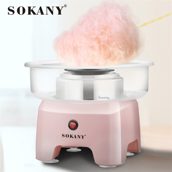 SOKANY SOKANY 520 Automatische kleine snoepmachine, 500 W hoog vermogen, 29,8 cm grote diameter sputterbestendig deksel, materiaal, antiaanbaklaag, gemakkelijk schoon te maken. Uart2 Dual-Tube-ontwerp. Uitgerust met een koelbasis en siliconen zuignappen, kan het geluid verminderen. Geschikt voor thuis- en commerciële productie van marshmallows.