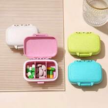 Portable Mini 3-Compartment Pill Organizer - Square Small Medicine Box, Travel Essential, Compact And Practical, Perfect For Storing Pills/Vitamins/Supplements/Capsules