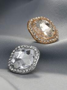 10 件/套方形水钻金属柄纽扣，复古优雅风格，适合女士婚纱、开衫、毛衣、夹克装饰、DIY 缝纫、珠宝制作、礼品盒、配饰 - 彩色 - 查看 10