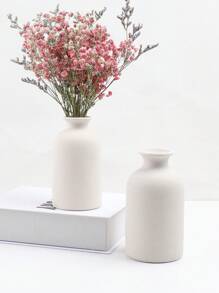 1个/4个装白色陶瓷花瓶，小花瓶，装饰性，现代农舍风格家居装饰，干花花瓶，创意摆件，桌面摆件，书架摆件，生日毕业礼物，房间装饰玻璃花瓶 - 白色 - 查看 4