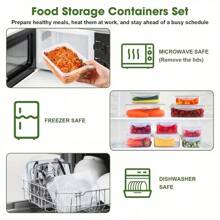 24 件/套食品储存容器套装，带密封盖的餐食准备容器，适用于冰箱、旅行、户外野餐、厨房整理的塑料食品保鲜盒，包括标签和标记