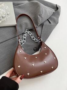 Bolso de hombro minimalista 2025 para mujeres, bolso casual de oficina y viaje debajo del brazo, bolso de cadena de unicolor, adecuado como regalo del Día de San Valentín, bolso de mano de uso diario para mujeres jóvenes, estudiantes universitarias y damas de oficina, perfecto para oficina, escuela, trabajo, negocios y transporte