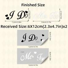 2 piezas de calcomanías de decoración de boda "I Do/Me Too", calcomanías para zapatos de fiesta de boda para la novia y el novio, calcomanías para zapatos de boda resistentes al agua y removibles para decoración de boda "I Do/Me Too" - Multicolor - Ver 3