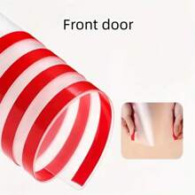1pc Door Gap Protector Strip - Anti-Pinch Hand Safety, With Red Trim, Flexible Material For Effective Door Closure Protection - White - View 12