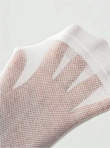 5/10 Pares de Meias Soquete Femininas de Cor Sólida, Malha Respirável e Baixa, Sem Rastro, Baixo Corte, Antiderrapante, Lingueta Baixa, Adequado para Uso Diário com Tênis, Sapatos de Lona - Multicolorido - Visão 4