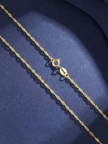 925 Sterling Silver Necklace For Women - Elegant, Fine Chain, Gold Tone, Length 16in-24in, Suitable For Casual And Party Wear, Birthday, Holiday, Mother's Day, Thanksgiving Gift - Gold - View 2