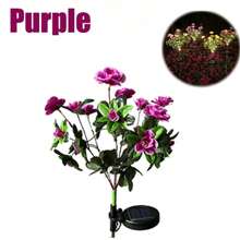 Rhododendron Solar Lamp Waterproof Yard Power LED Artificial Flower Light For Courtyard Landscape Garden Decoration Lawn Light, Outdoor Garden Lighting For Pathway, Yard, Patio - Azalea - View 14