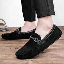 New Men's Slip-On Loafer Shoes, Casual Fashion Moccasins, Korean Style Handmade Low-Top Suede Sneakers