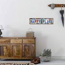 1pc Vintage "HAPPY PLACE" Metal Sign,Funny Metal Poster ,2D Flat Printing Multipurpose Metal Decor With Pre-Drilled Holes For Easy Hanging, Room Decor,Home Decor,Kitchen Decor,Office Decor,Garden Decor,Outdoor Decor,Bedroom Decor, Living Room Decor, Cafe Decor, Restaurant Decor, Garage Decor, Bar Decor