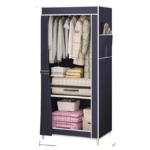 Foldable Wardrobe Portable Closet, Multipurpose Portable Organizer Wardrobe Hanger - Blue - View 2