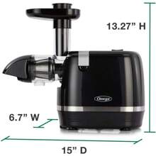 Omega H3000D Cold Press 365 Exprimidor extractor de masticaje lento crea deliciosas frutas, verduras y verde frondoso, alto rendimiento de jugo y conserva el valor nutricional, 150 W, negro - Negro - - Ver 8