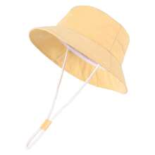 Infant Sun Hat, Toddler Summer Sun Protection Hat, Baby Boy Hat, Beach Hat, Wide Brim Bucket Hat, Baby Girl Hat, Adjustable Children Cap - 純色短沿盆帽 - 查看 12
