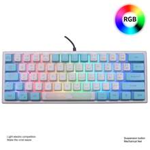 Free Wolf K61 RGB Gaming Keyboard, RGB Backlit Mini 60% Mechanical Keyboard For ESports Gaming Laptop - Multicolor - View 15