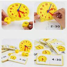 Reloj Montessori educativo para niños, juguetes de rompecabezas de emparejamiento de hora, minuto, segundo, ayudas didácticas para preescolar, kit de aprendizaje de hora digital para desarrollar el concepto del tiempo