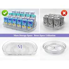 360° Rotating Lazy Susan Turntable - Multifunctional Rectangular Organizer 15.1" X 11.4" For Refrigerator, Cabinet, Pantry, And Kitchen Countertop (4 Pack) - Clear - View 8