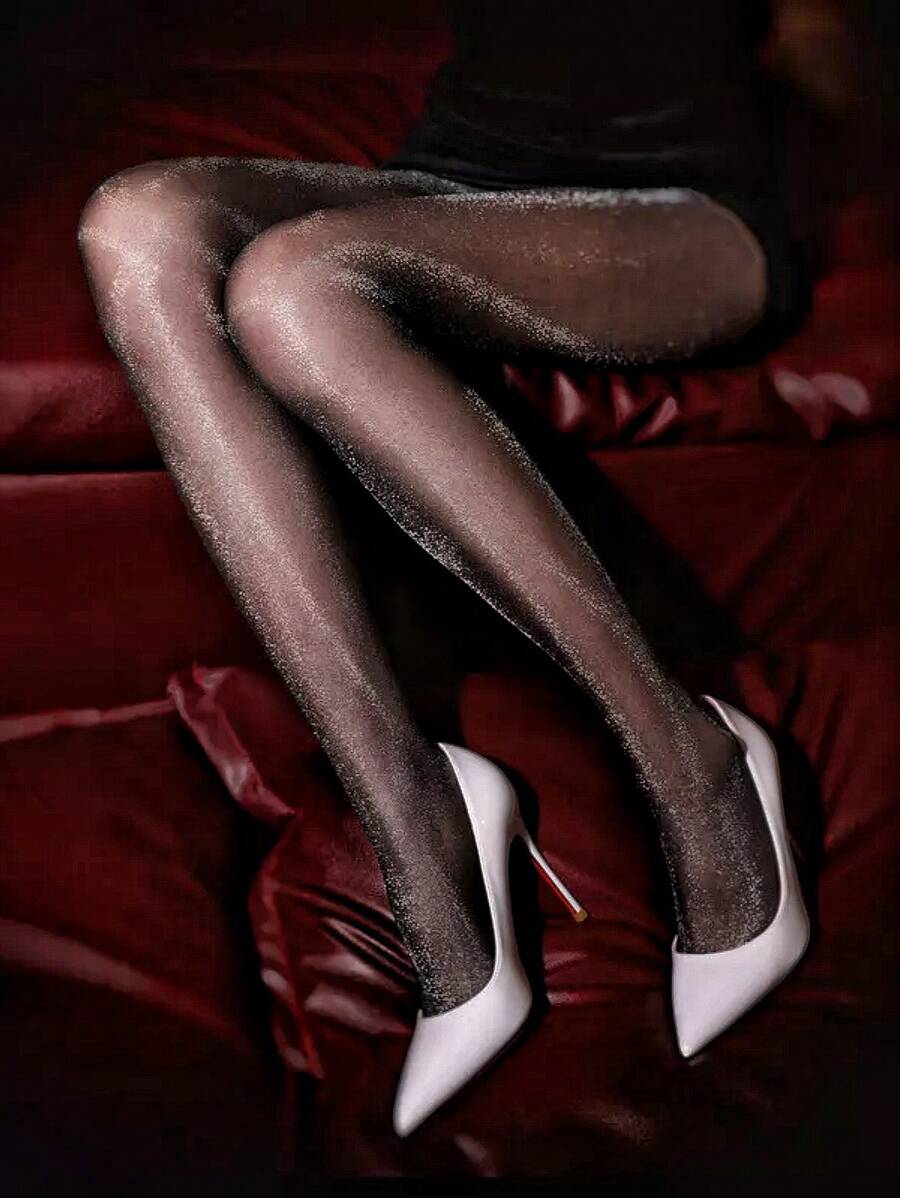 1pc Women's Sexy Glitter Ultra-Thin Sheer Pantyhose