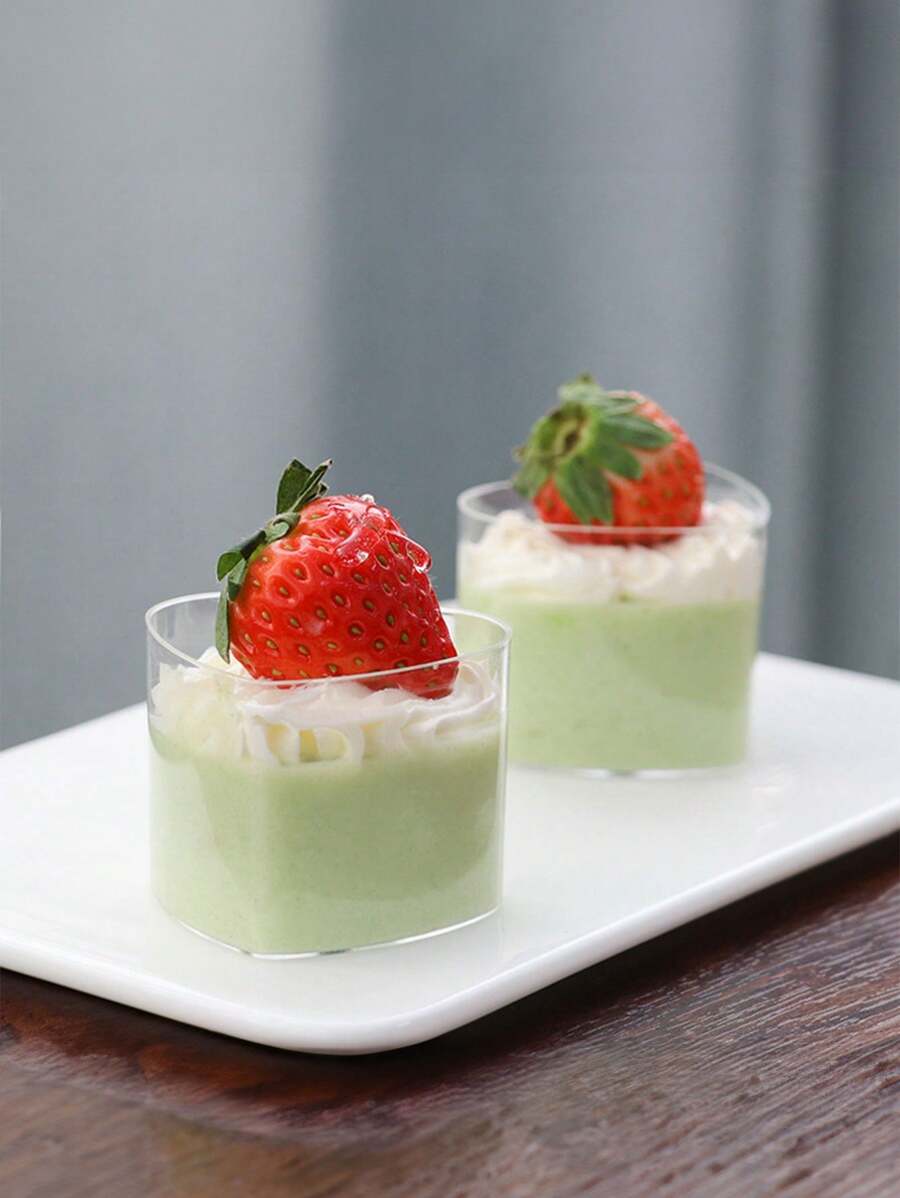 16PCS 心形布丁杯慕斯杯冰淇淋杯甜品杯舒芙蕾杯适合各种聚会场所情人节必备品为派对增添浪漫气氛 - 無色 - 查看 1