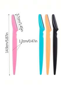 50/20/10/2pcs（随机颜色）初学者眉毛剃须刀，不锈钢刀片微触眉毛修剪器，防刮眉毛修剪器，化妆工具