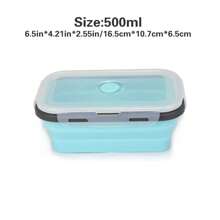 1 pieza Fiambrera plegable de silicona, recipiente de almacenamiento de alimentos con tapa sellada, conjunto de recipiente plegable con ventilación para mantener los alimentos frescos, a prueba de microondas, recipiente de almacenamiento de alimentos, utensilio de cocina