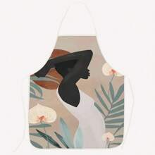 Girls Series Printing Cute Party Gathering Wedding Polyester Peach Skin Material Printing Apron